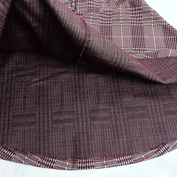 SO Plaid Preppy Dark Academia Red,Purple And Black A-Line Skirt  (#1,438) - Picture 2 of 10